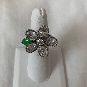 JUICY COUTURE Daisy Stone Adjustable Ring Silver